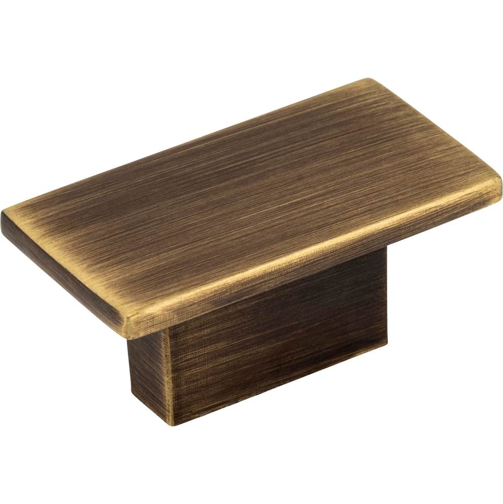 Jeffrey Alexander - 1-9/16'' Overall Length Antique Brushed Satin Brass Rectangle Mirada Cabinet Knob - Antique Brushed Satin Brass