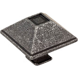 Jeffrey Alexander - 1-1/2'' Overall Length Distressed Antique Silver Square Tahoe Cabinet Knob - Distressed Antique Silver