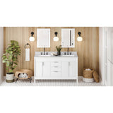 Jeffrey Alexander - 60'' White Theodora Vanity, double bowl - White