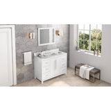 48'' Black Cade Vanity, Calacatta Vienna Quartz Vanity Top, undermount rectangle bowl