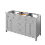60'' Chocolate Chatham Vanity, double bowl, White Carrara Marble Vanity Top, two undermount rectangle bowls