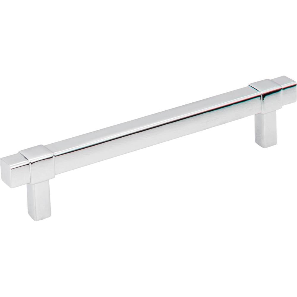 Jeffrey Alexander - 128 mm Center-to-Center Polished Chrome Square Zane Cabinet Pull - Polished Chrome