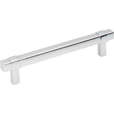 Jeffrey Alexander - 128 mm Center-to-Center Polished Chrome Square Zane Cabinet Pull - Polished Chrome