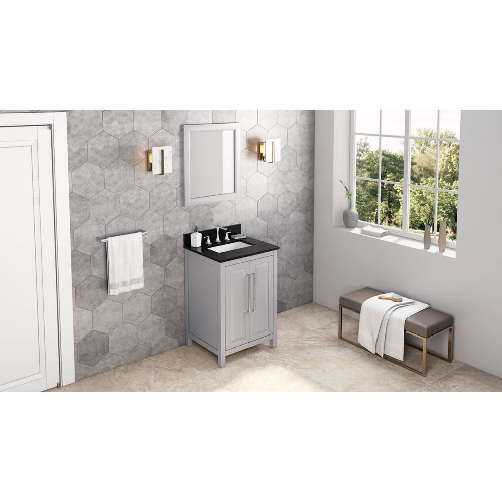 24'' Black Cade Vanity, Black Granite Vanity Top, undermount rectangle bowl