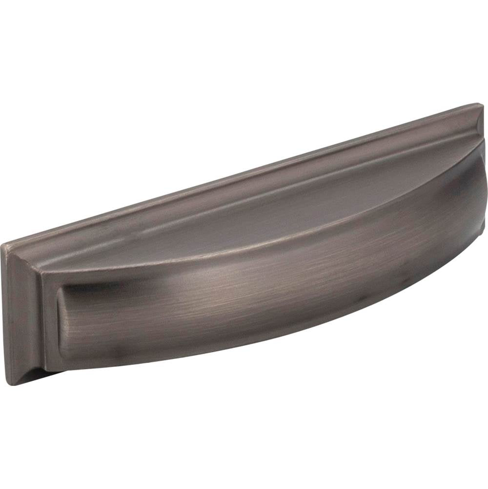 Jeffrey Alexander - 96 mm Center-to-Center Brushed Pewter Square Annadale Cabinet Cup Pull - Brushed Pewter