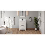 Jeffrey Alexander - 24'' White Katara Vanity, White Quartz Vanity Top, Undermount Rectangle Bowl - White