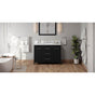 Jeffrey Alexander - 48'' Black Katara Vanity, White Quartz Vanity Top, Undermount Rectangle Bowl - Black