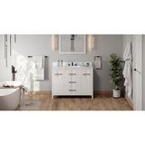 Jeffrey Alexander - 48'' White Katara Vanity, White Quartz Vanity Top, Undermount Rectangle Bowl - White