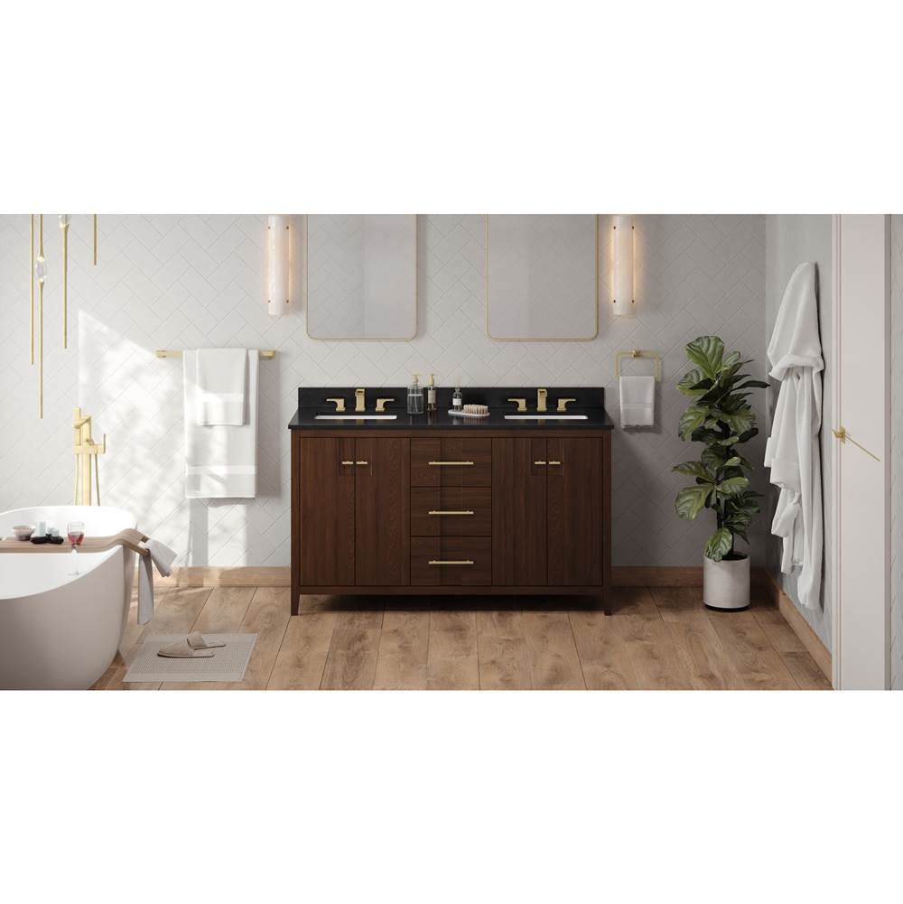 Jeffrey Alexander - Katara 60'' Double Bathroom Vanity Set - Dark Walnut