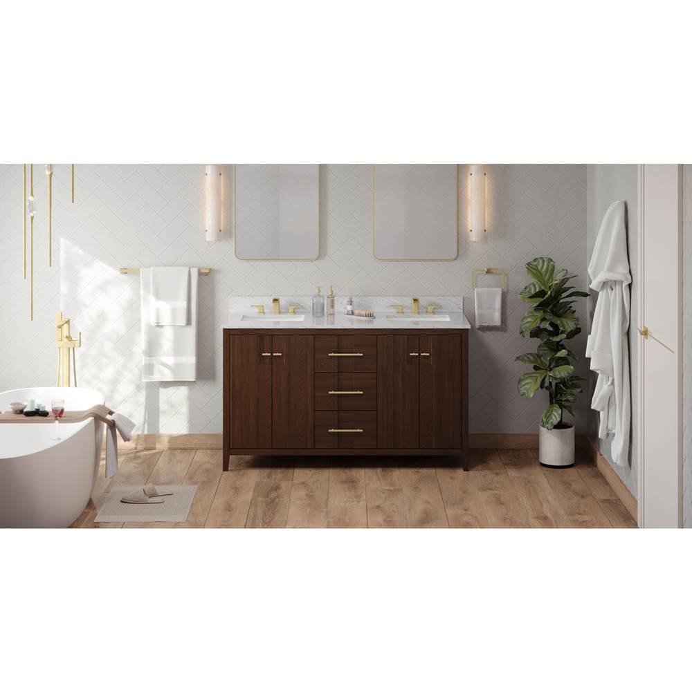 Jeffrey Alexander - Katara 60'' Double Bathroom Vanity Set - Dark Walnut