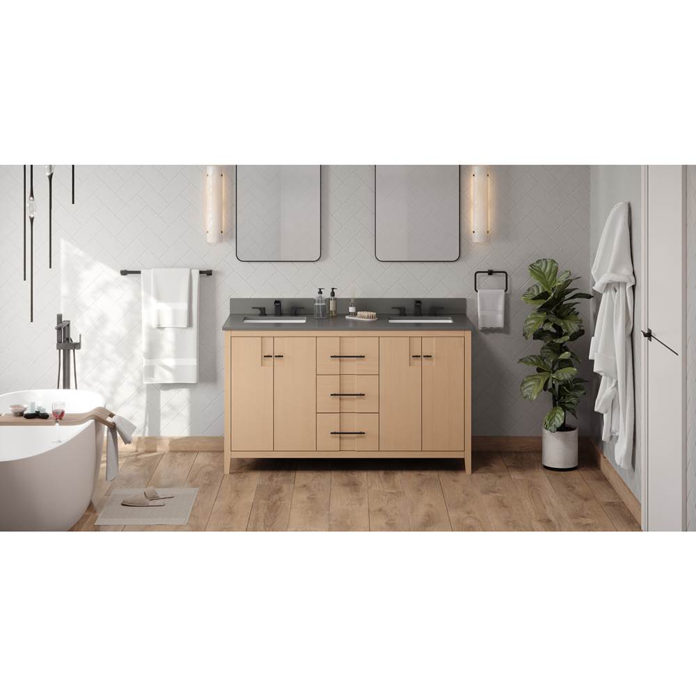 Jeffrey Alexander - Katara 60'' Double Bathroom Vanity Set - Natural Oak