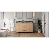 Jeffrey Alexander - Katara 60'' Double Bathroom Vanity Set - Natural Oak