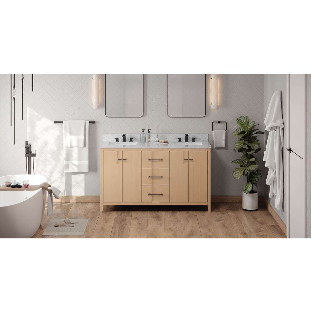 Jeffrey Alexander - Katara 60'' Double Bathroom Vanity Set - Natural Oak