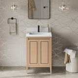24'' Black Percival Vanity, White Quartz Vanity Top, Undermount Rectangle Bowl