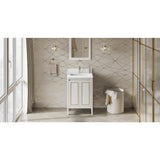 Jeffrey Alexander - 24'' White Percival Vanity, White Quartz Vanity Top, Undermount Rectangle Bowl - White