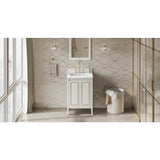 Jeffrey Alexander - 24'' White Percival Vanity, White Quartz Vanity Top, Undermount Rectangle Bowl - White