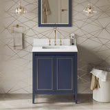 30'' Black Percival Vanity, White Quartz Vanity Top, Undermount Rectangle Bowl