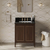30'' Black Percival Vanity, Black Granite Vanity Top, Undermount Rectangle Bowl