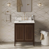 30'' Black Percival Vanity, Calacatta Vienna Quartz Vanity Top, Undermount Rectangle Bowl