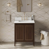 30'' Black Percival Vanity, White Quartz Vanity Top, Undermount Rectangle Bowl