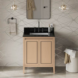 30'' Black Percival Vanity, Black Granite Vanity Top, Undermount Rectangle Bowl