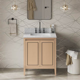 30'' Black Percival Vanity, White Carrara Marble Vanity Top, Undermount Rectangle Bowl