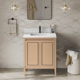 30'' Black Percival Vanity, White Quartz Vanity Top, Undermount Rectangle Bowl