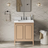 30'' Black Percival Vanity, White Quartz Vanity Top, Undermount Rectangle Bowl