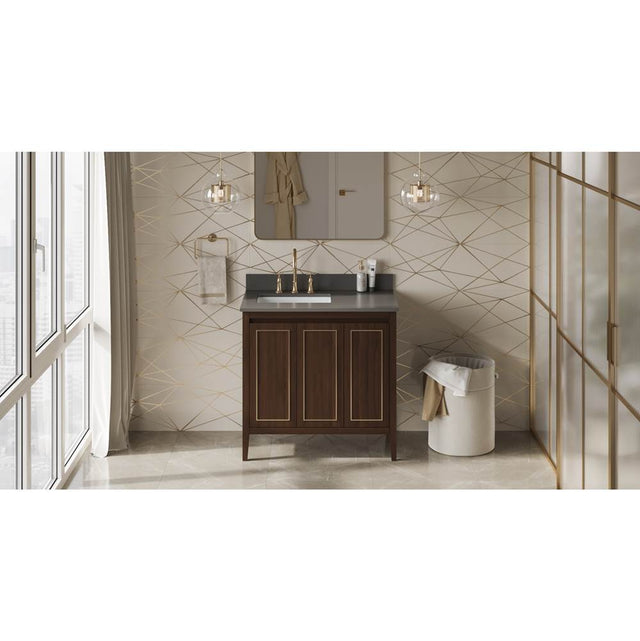 Jeffrey Alexander - Percival 36'' Single Bathroom Vanity Set - Dark Walnut