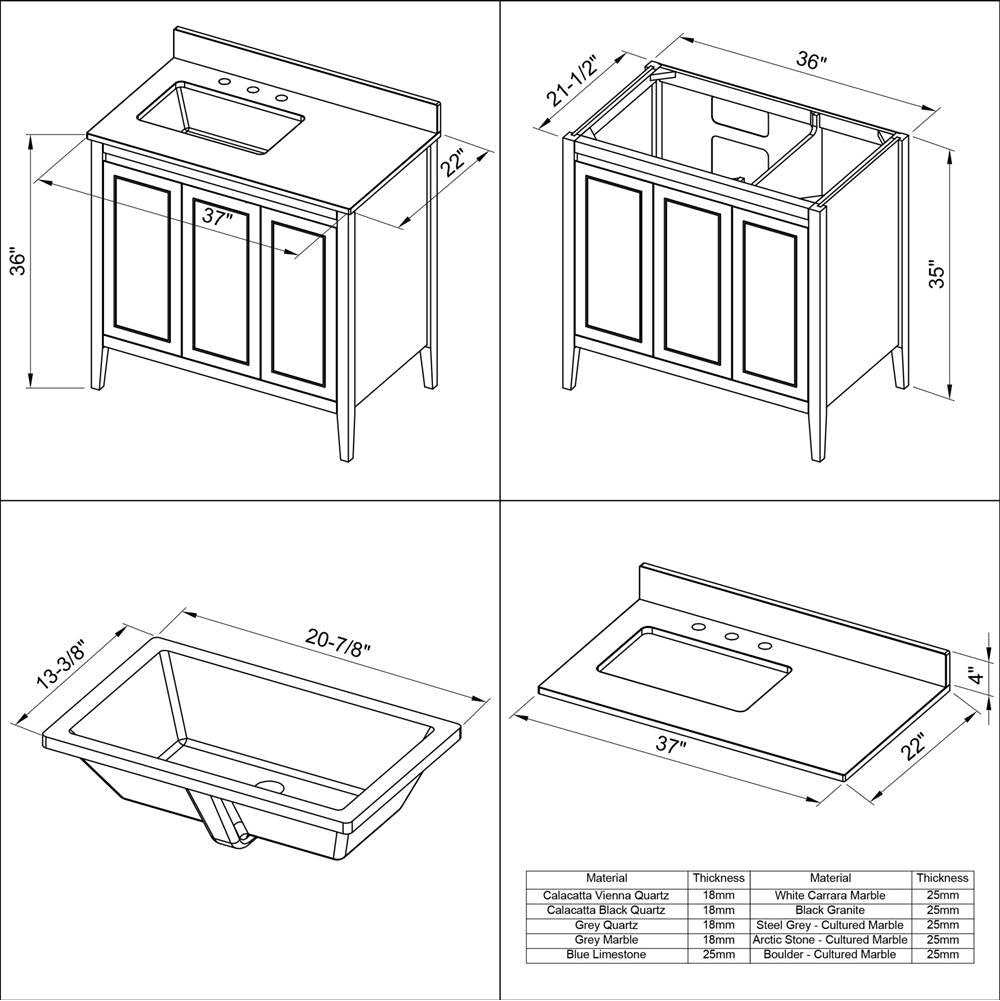 Percival 36'' Single Bathroom Vanity Set