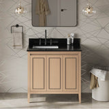 36'' Black Percival Vanity, Left Offset, Black Granite Vanity Top, Undermount Rectangle Bowl