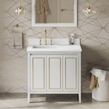 36'' Black Percival Vanity, Left Offset, White Quartz Vanity Top, Undermount Rectangle Bowl