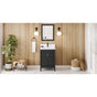 Jeffrey Alexander - 24'' Black Theodora Vanity, White Quartz Vanity Top, Undermount Rectangle Bowl - Black
