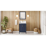 Jeffrey Alexander - 24'' Hale Blue Theodora Vanity, White Quartz Vanity Top, Undermount Rectangle Bowl - Hale Blue