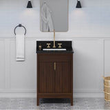 24'' Black Theodora Vanity, Black Granite Vanity Top, Undermount Rectangle Bowl