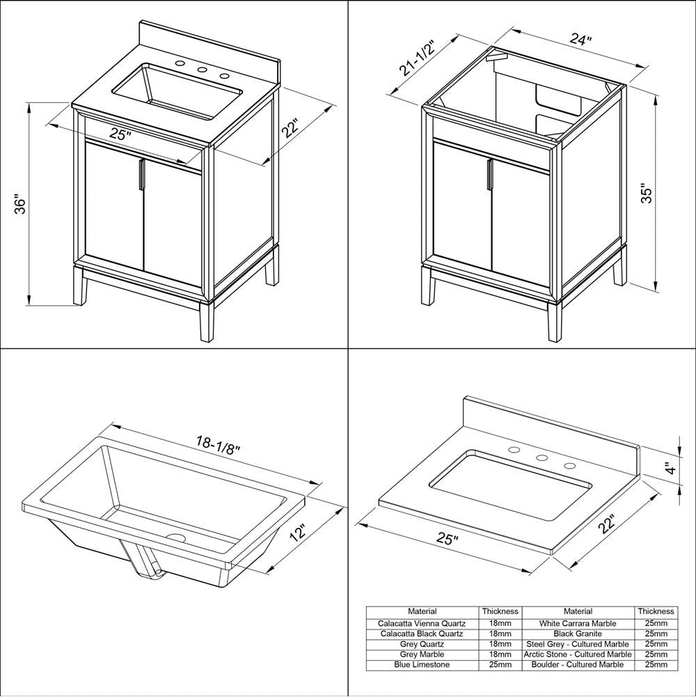 Theodora 24'' Single Bathroom Vanity Set