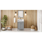 Jeffrey Alexander - 24'' Grey Theodora Vanity, White Quartz Vanity Top, Undermount Rectangle Bowl - Grey