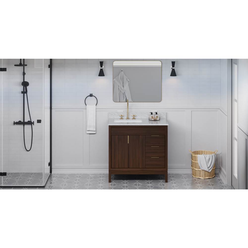 Jeffrey Alexander - Theodora 36'' Single Bathroom Vanity Set - Dark Walnut