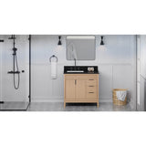 Jeffrey Alexander - Theodora 36'' Single Bathroom Vanity Set - Natural Oak