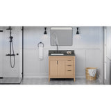 Jeffrey Alexander - Theodora 36'' Single Bathroom Vanity Set - Natural Oak