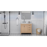 Jeffrey Alexander - Theodora 36'' Single Bathroom Vanity Set - Natural Oak