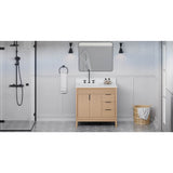 Jeffrey Alexander - Theodora 36'' Single Bathroom Vanity Set - Natural Oak