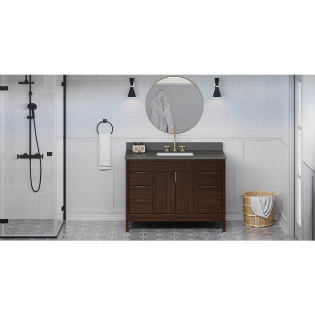 Jeffrey Alexander - Theodora 48'' Single Bathroom Vanity Set - Dark Walnut