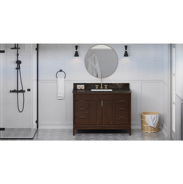 Jeffrey Alexander - Theodora 48'' Single Bathroom Vanity Set - Dark Walnut