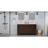 Jeffrey Alexander - Theodora 60'' Double Bathroom Vanity Set - Dark Walnut