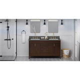 Jeffrey Alexander - Theodora 60'' Double Bathroom Vanity Set - Dark Walnut