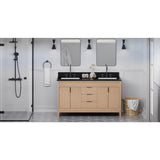 Jeffrey Alexander - Theodora 60'' Double Bathroom Vanity Set - Natural Oak