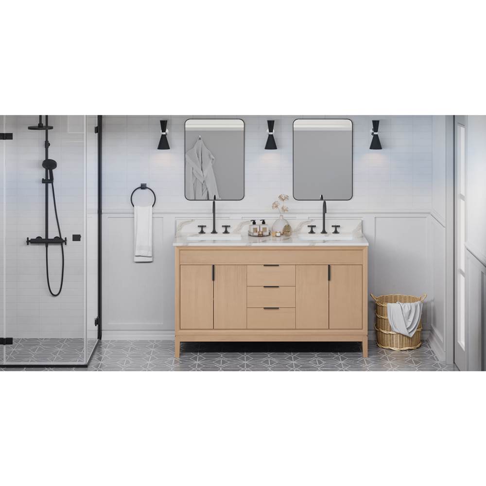 Jeffrey Alexander - Theodora 60'' Double Bathroom Vanity Set - Natural Oak