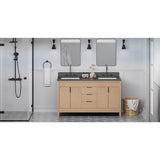 Jeffrey Alexander - Theodora 60'' Double Bathroom Vanity Set - Natural Oak