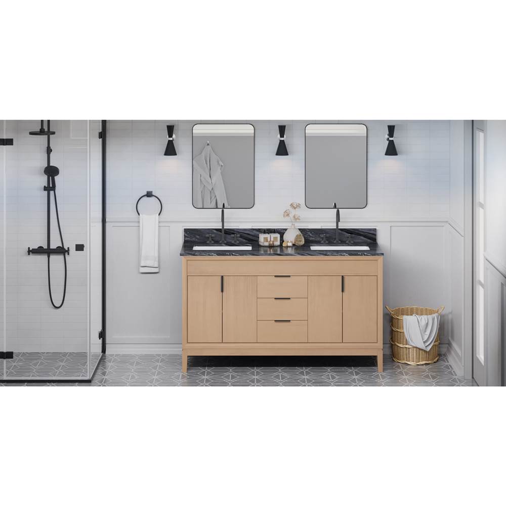 Jeffrey Alexander - Theodora 60'' Double Bathroom Vanity Set - Natural Oak